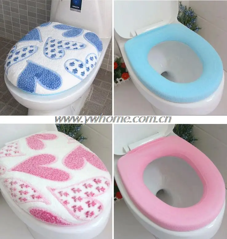1 комплект мягкая Коралловая флисовая Крышка для сиденья унитаза с сердечком