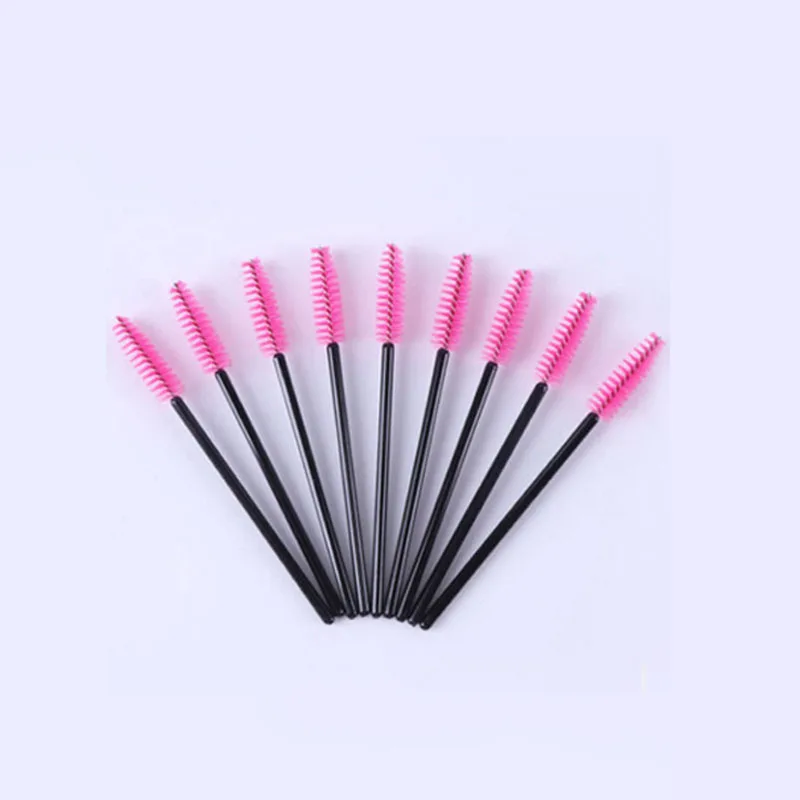 50pcs/lot portable golden Hole disposable eyelash brush grafting eyelash tool combing eyebrow brush makeup brush cosmetic tool