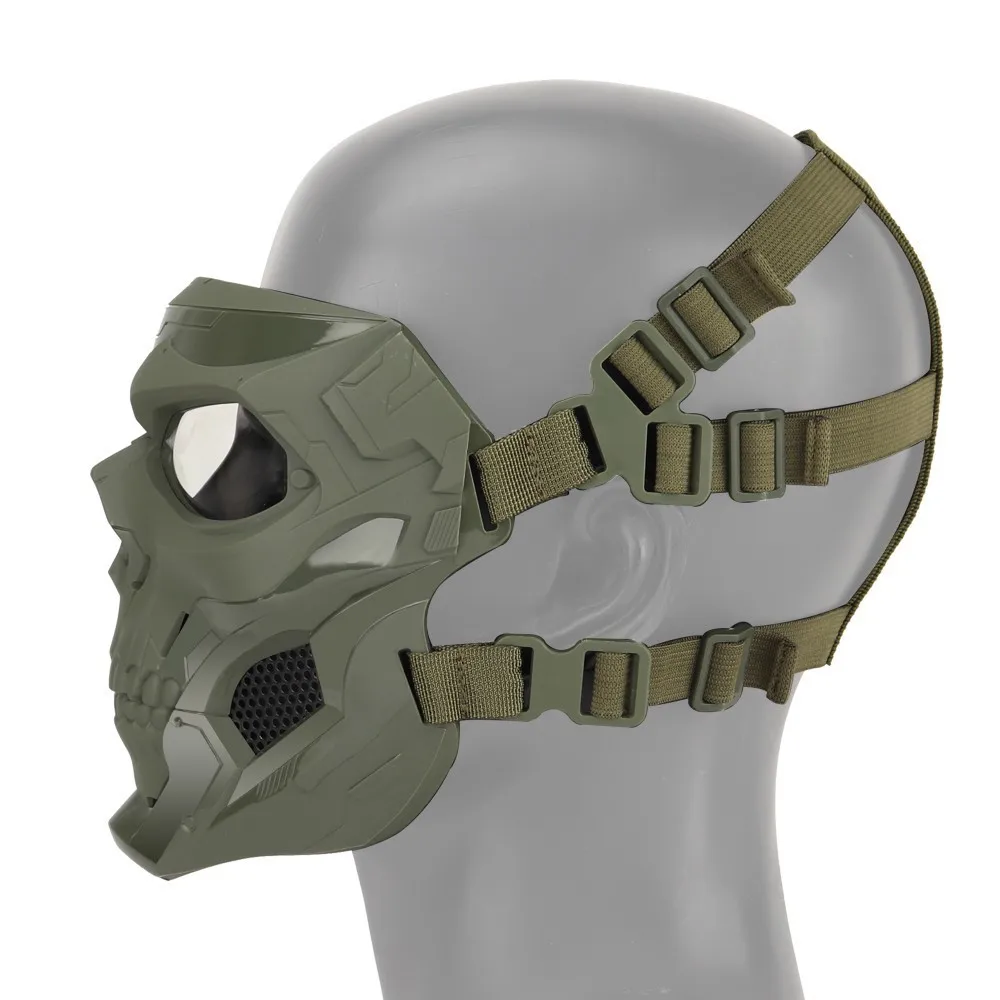 Olive Drab Тактическое для охоты Для Стрельбы Оборудование шестеренки одежды Череп мессенджеры унисекс полная защитная маска шлем головной одежды аксессуары - Цвет: Olive Drab