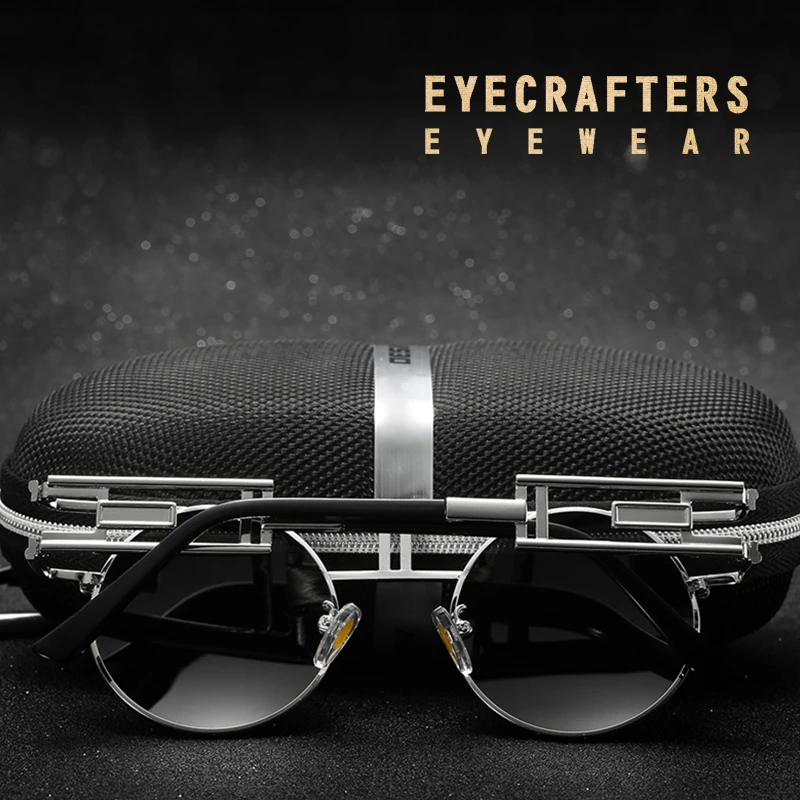 Очки солнцезащитные круглые в готическом стиле для мужчин и женщин брендовые