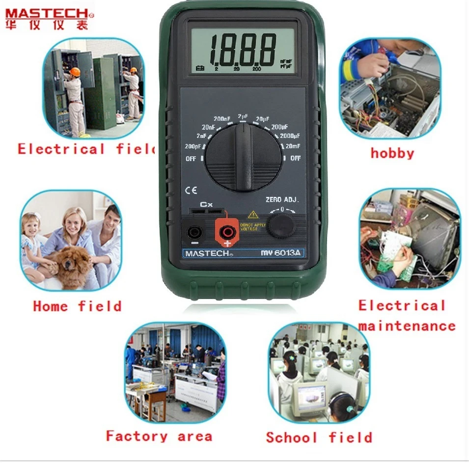 Тестер конденсатора MASTECH MS6013A (MY6013A) портативный цифровой измеритель емкости tetrep