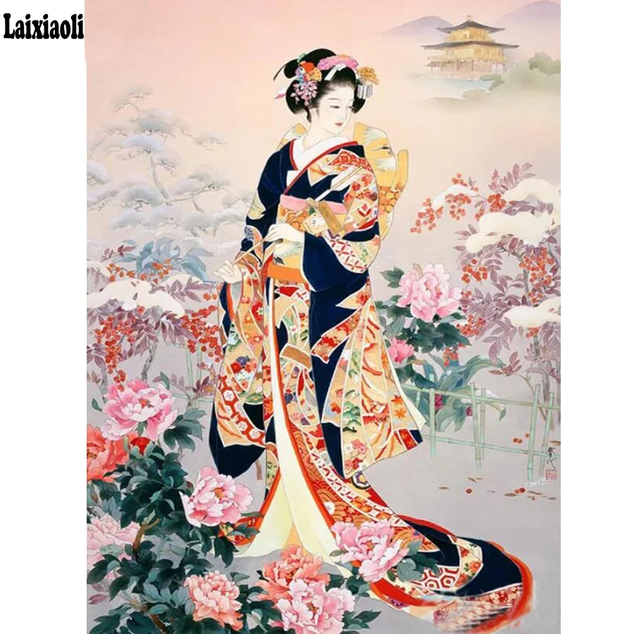 

Oriental Woman,Geisha,Diy,5d,Diamond painting Cross Stitch,Diamond Embroidery,Japanese woman,full square drill Mosaic,Home Decor