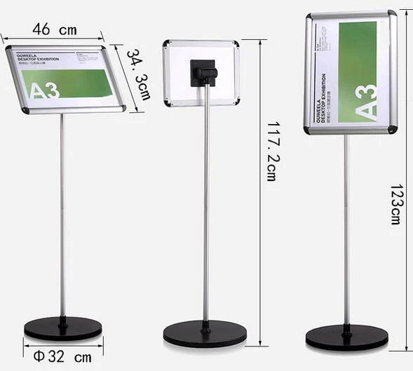 Оправа для постеров A3 алюминиевая стойка формата А4 напольная подставка баннеров