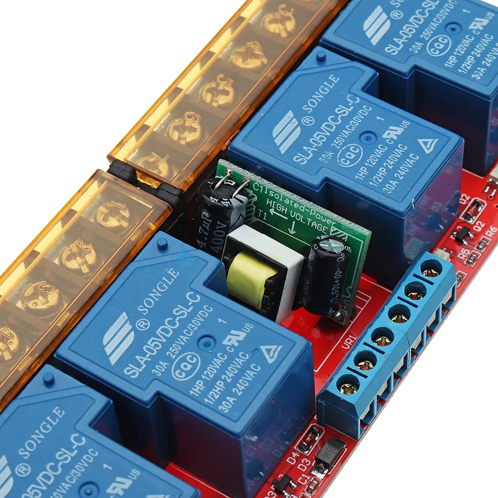 Новый DC 5V AC 100V до 250V 30A 760mA 4 ходовой релейный модуль Плата с высоким и низким