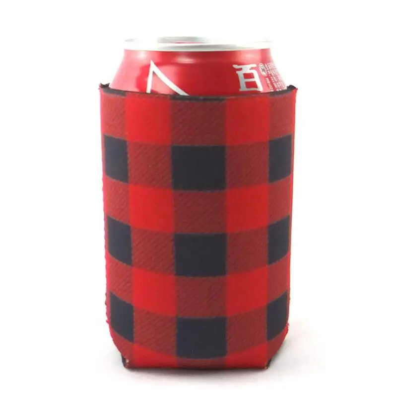 Красная сумка-холодильник в клетку Buffalo,, заготовки из неопрена, черный, красный плед, может покрывать свадебный подарок, фольга для ногтей LX4973