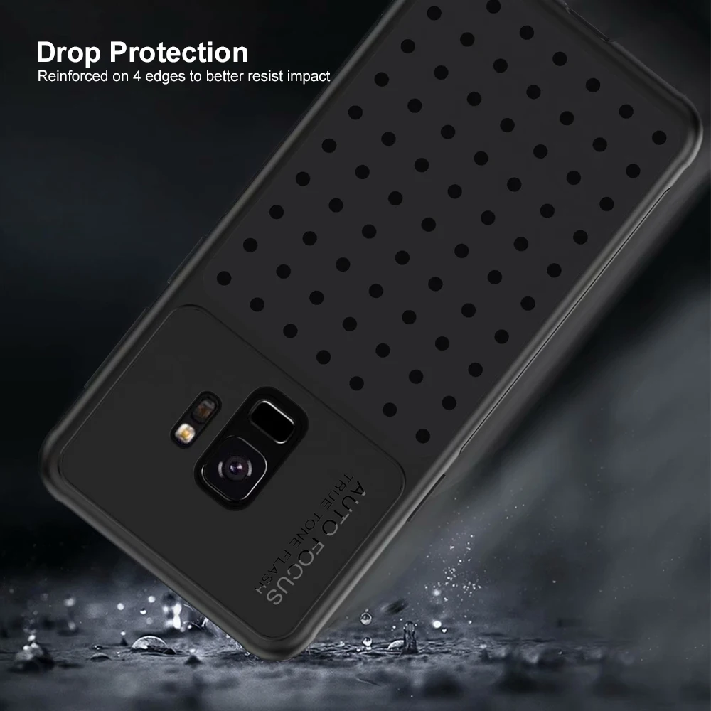 Ascromy чехол для телефона Samsung S9 Plus сетчатый задний дышащий теплоотвод подставка