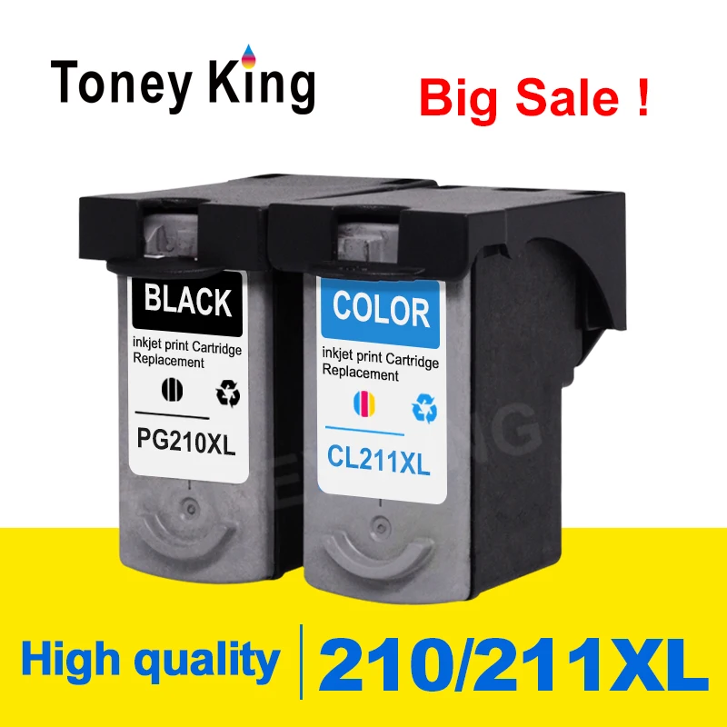 Toney King PG 210 чернильный картридж PG210 CL211 CL 211 для Canon Pixma MP240 MP250 MP260 MP270 MP280 MP480 картриджи