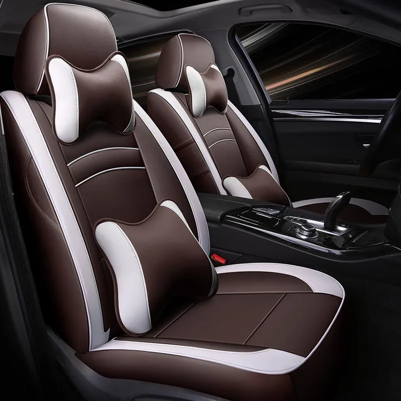 Deluxe Edition Роскошный кожаный чехол для автомобильного сиденья для Toyota Corolla Camry Highlander C-HR CROWN PRIUS VIOS IZOA YARiS make Чехлы для автомобильных сидений - Название цвета: Deluxe Edition