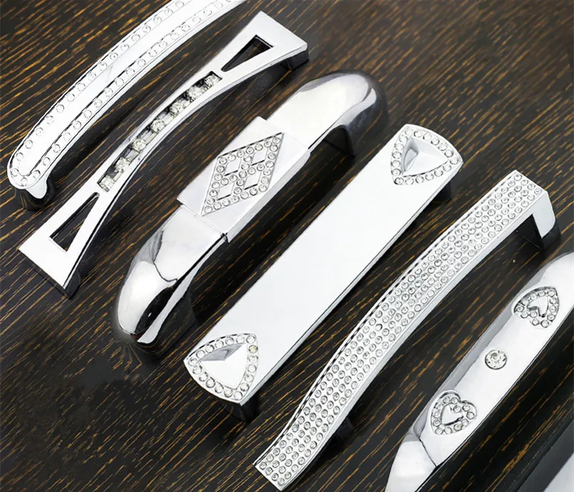 

Modern Crystal Handle Zinc Alloy Cabinet Drawer Pull 10PCS