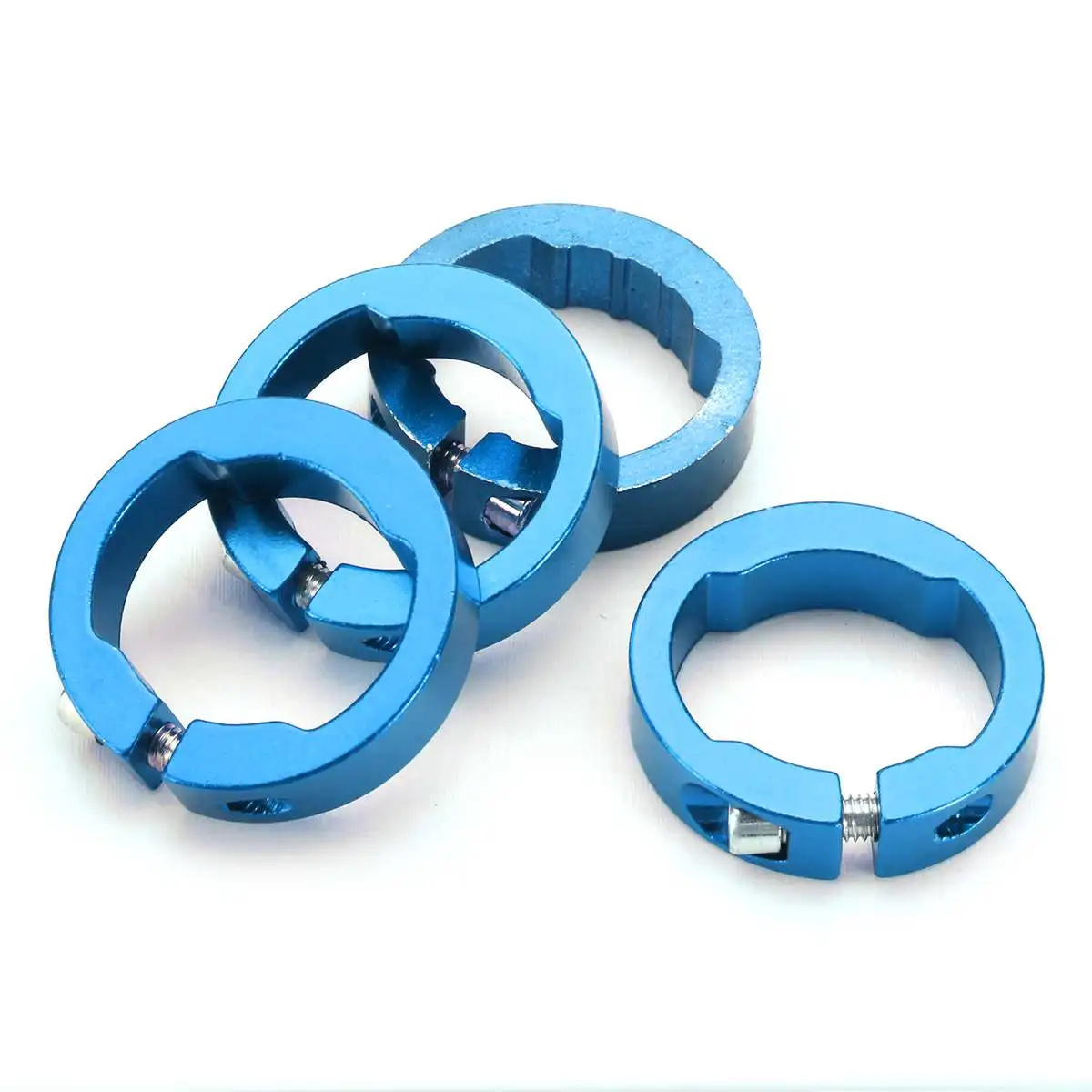 Blue 8mm 4 шт. Велосипедное кольцо для захвата сплав замена замка на стопорных колец 8/12 мм для рукоятка ручки MTB руль для велосипеда, Запчасти - Цвет: Blue 8mm