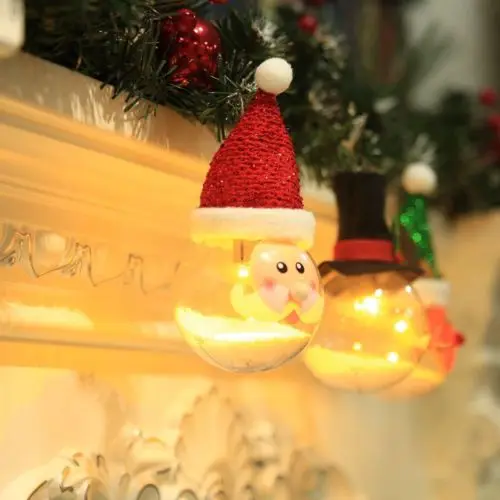 1 шт. теплый белый светодиод плоской подошве из прозрачного пластика Елочный шар