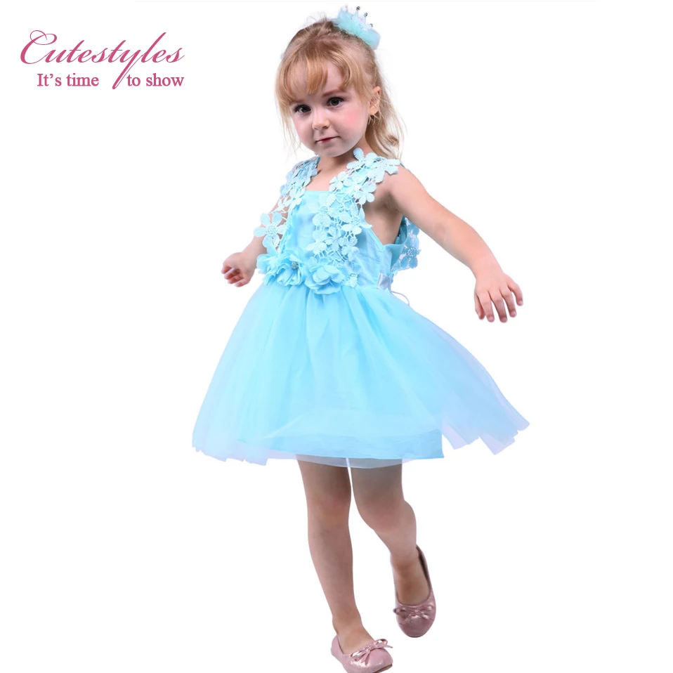 Cutestyles 3 цвета Кружевное платье белого с цветочным принтом для девочек розовый
