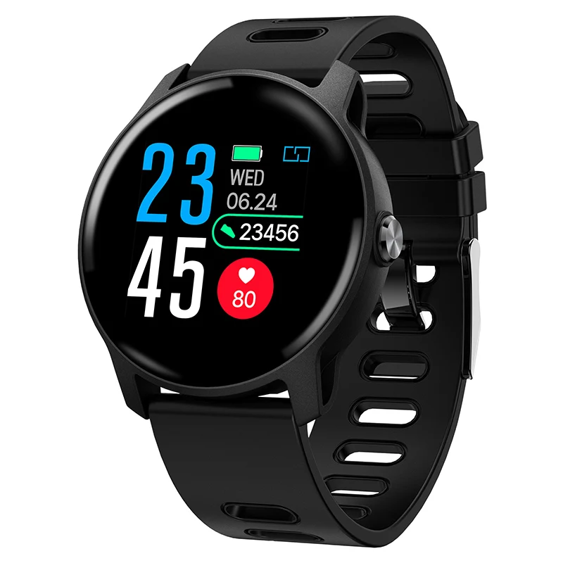 Smart watch Black S08 Смарт-часы IP68 Водонепроницаемые носимые устройства браслет для часов сердечного ритма фитнес-трекер Smartwatch для мужчин и женщин для android IOS - Цвет: Smart watch Black