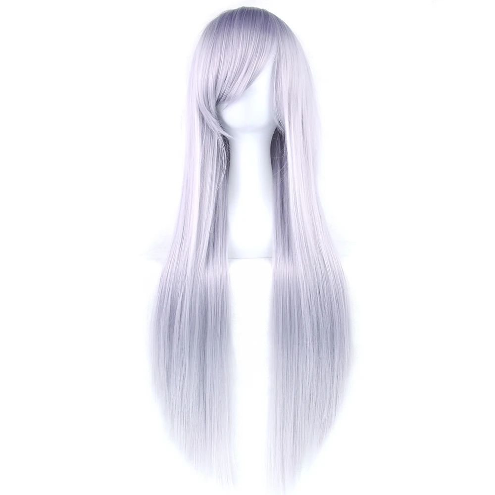 Soowee 32 дюйма длинные прямые синтетические волосы серые красные парики для косплея