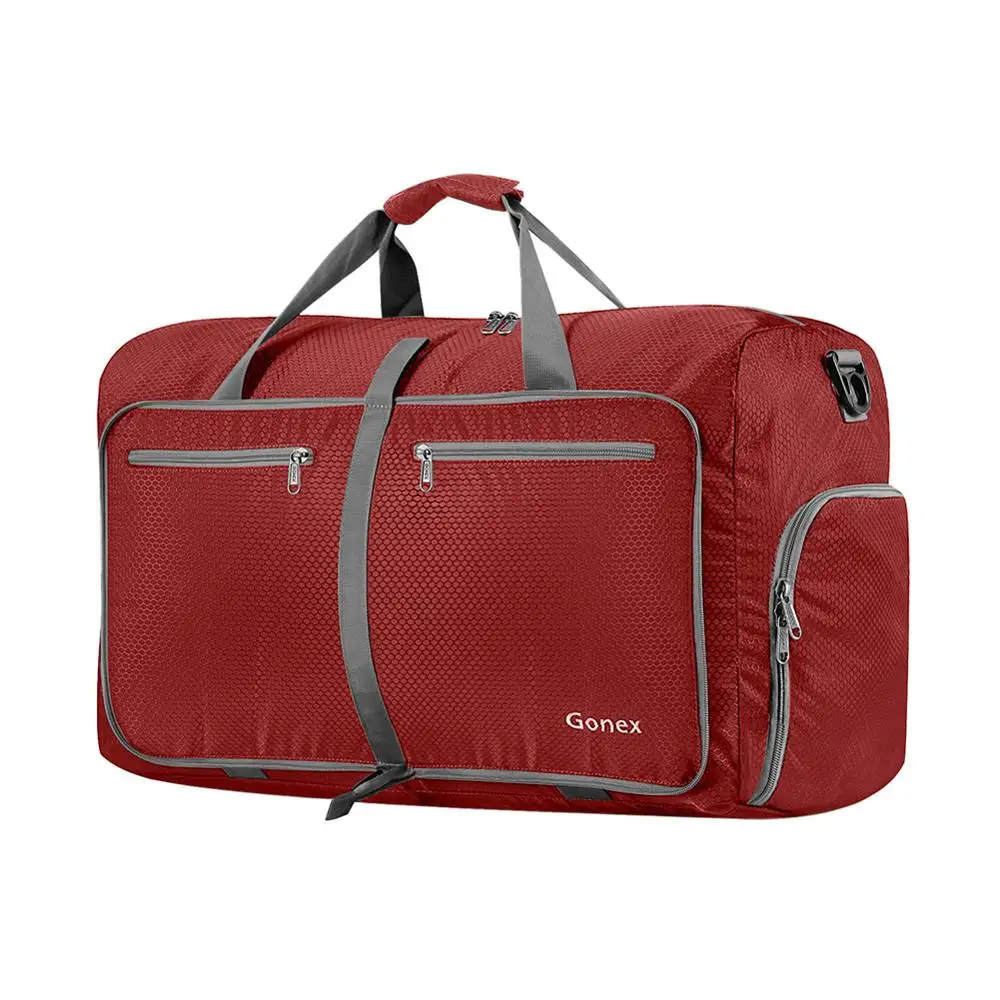 Red Gonex 40L дорожная сумка для багажа, сверхлегкая сумка для чемодана, складная сумка для мужчин и женщин, для отдыха, выходных, поездок, отдыха - Цвет: Red