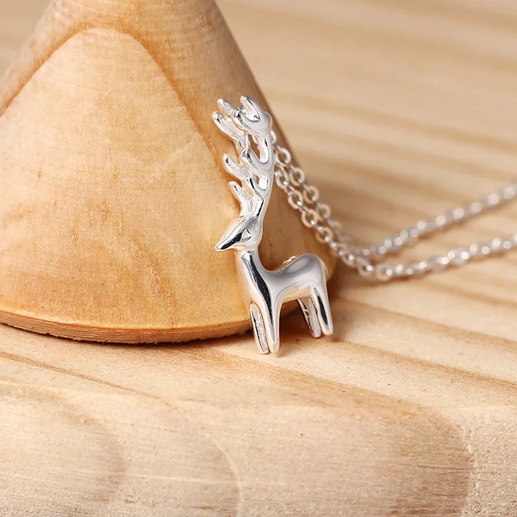 Elk necklace women gift 100% 925 Sterling silver nacklace Jewellery Clavicle chain pendant charms | Украшения и аксессуары