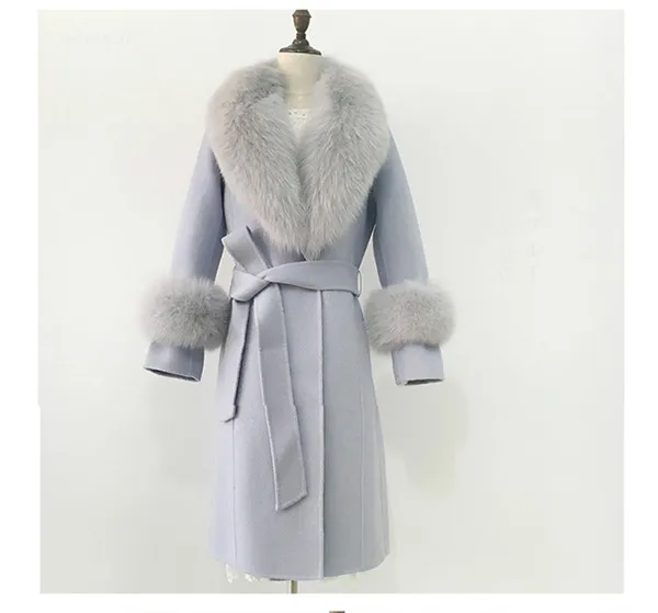Light grey Женские шарфы и шарфы, меховый шарф, куртка с меховым воротником, зимние шейные шарфы+ манжеты, роскошный Лисий мех, зимние теплые шарфы-кольца L2 - Цвет: Light grey