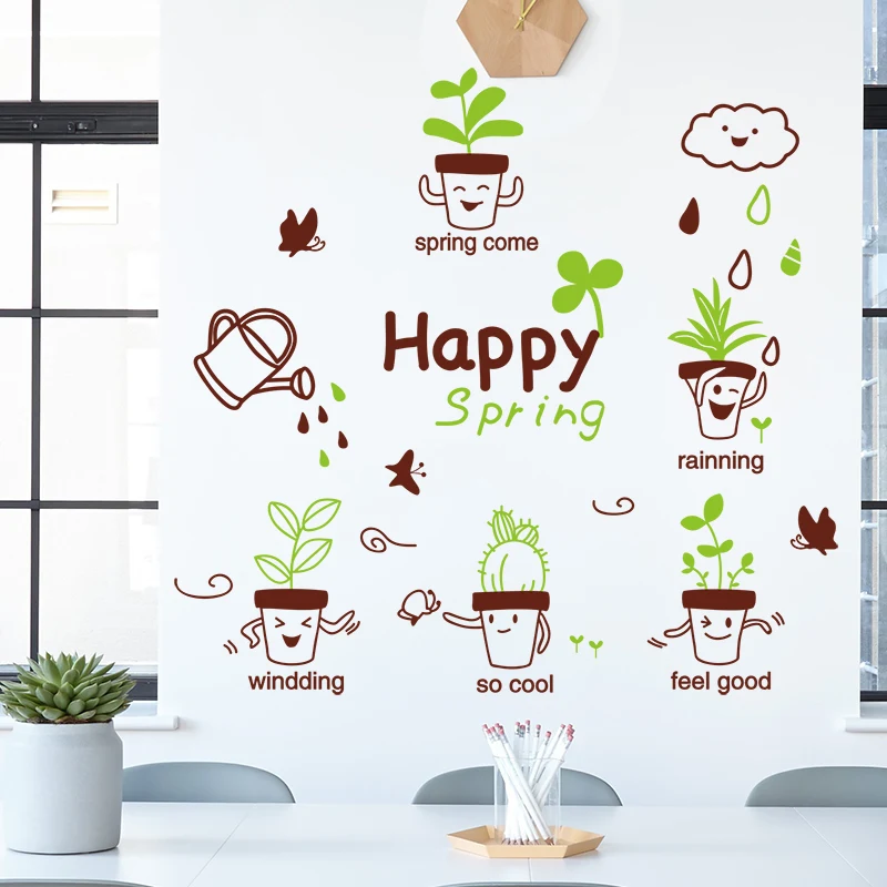 [SHIJUEHEZI] растение настенный наклейки DIY бонсай настенные для гостиной детской