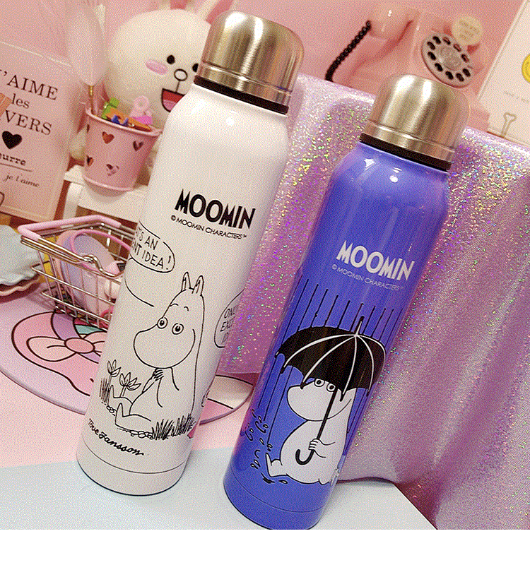 Moomin, прекрасный подарок для пары, студенческий, мультяшный, вакуумный, мини, для детей, коммерция, нержавеющая сталь, синий, розовый, термос, Copo, 280 мл