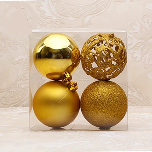 Украшение Navidad натальные шары из полистирола, шары для рождественской елки, украшения для рождественской елки, рождественские украшения - Цвет: Золотой