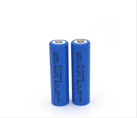 6 шт./лот Etinesan 14500 3 7 V 850mAh Защищенный Литий-ионный аккумулятор для фонарика факела