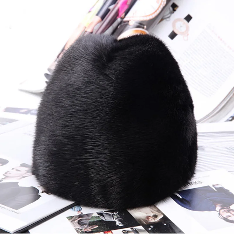 Меховая шапка для мужчин из натурального меха норки теплая ручной работы на День