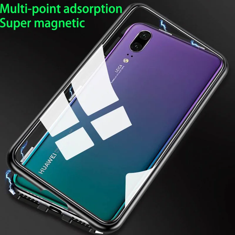 Magnetic Adsorption metal Case For Huawei Honor 8x P30 20 10 Pro lite Nova 3 4 Y6 Y7 Y9 2019 Mate pro magnet Cover |