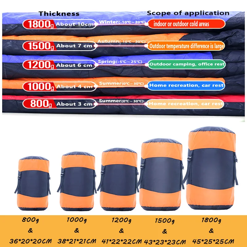 Открытый кемпинг спальный мешок 4 сезон легкий вес взрослых водонепроницаемый