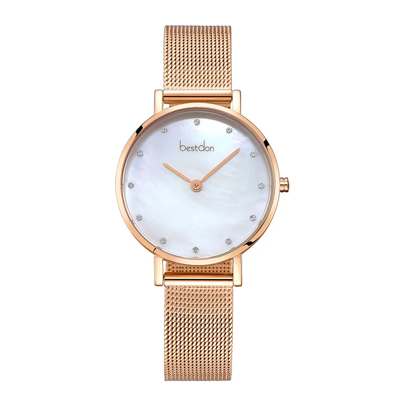 Rose-white2-rose Bestdon дизайнерские бренды люксовые женские часы алмаз минималистичный розовое золото женские наручные часы из нержавеющей стали маленькие кварцевые часы - Цвет: Rose-white2-rose
