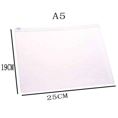 A5(250X190MM) 4 шт., 4 размера, прозрачные сумки для файлов на молнии, Размер A4/B5/A5/A6, водонепроницаемая сумка, сумки для документов, сумка для хранения, Офисная сумка - Цвет: A5(250X190MM)