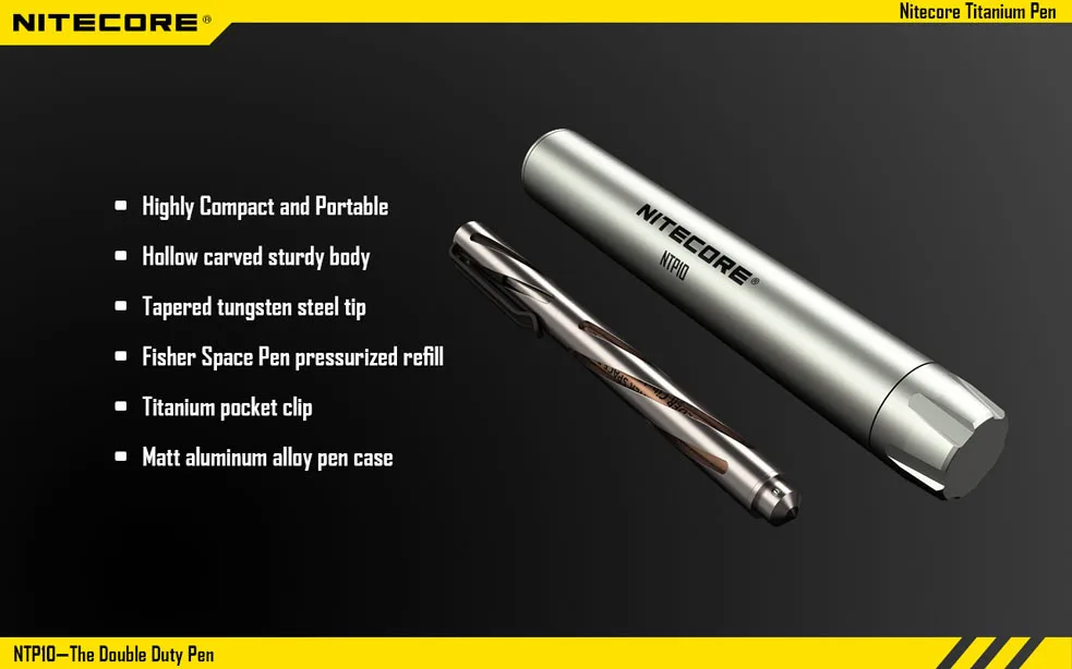 Новинка 2015 титановая ручка Nitecore NTP10 с матовым алюминиевым сплавом чехол для ручки