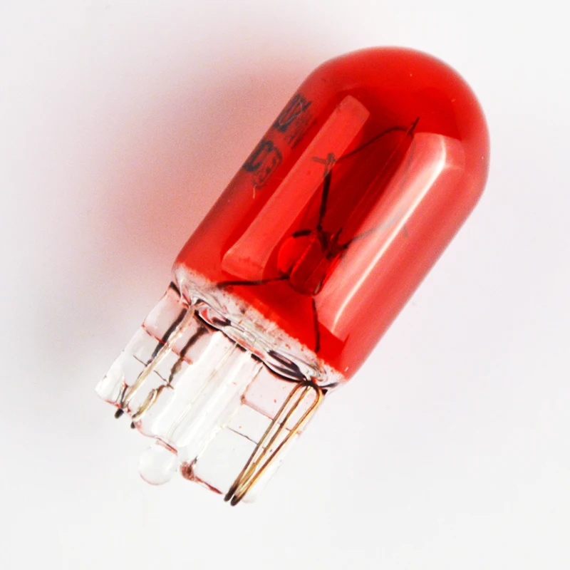 Hippcron 10 x Red T10 W5W 501 194 стеклянная автомобильная лампа 12V5W Автомобильная миниатюрная