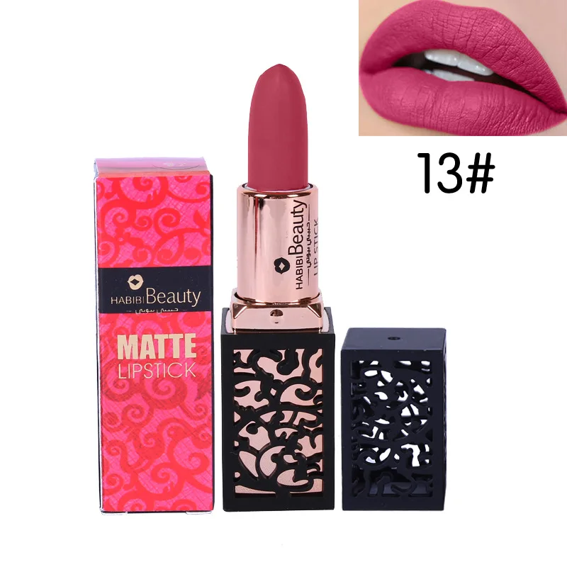 Habibi beauty, матовая помада, 24 цвета, водостойкая, длинный, прочный batom, телесный, коричневый, кремовый, тыквенный, увлажняющий, lipstic HB16 - Цвет: 13