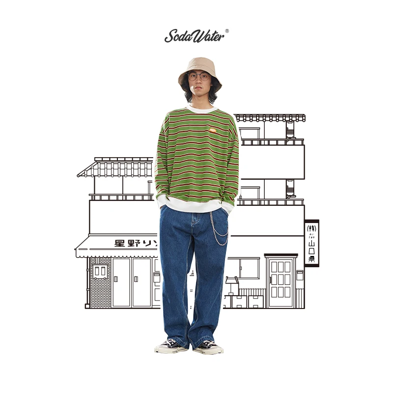 Мужская футболка с длинным рукавом SODAWATER черный и оранжевый цвета однотонная