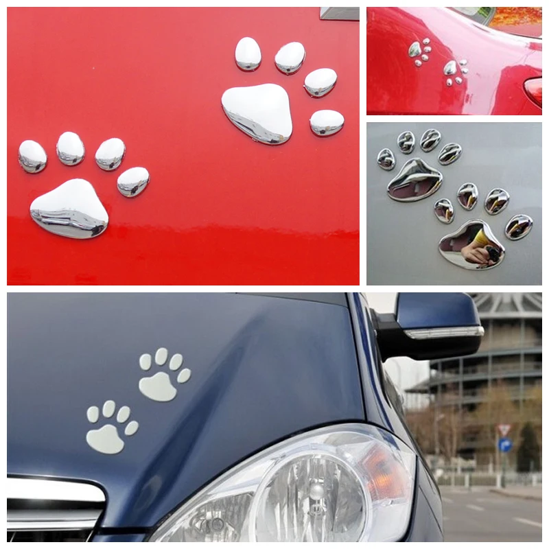 Наклейки автомобильные металлические 3D в виде медвежьих лапок для Citroen C4 C5 Ford kuga