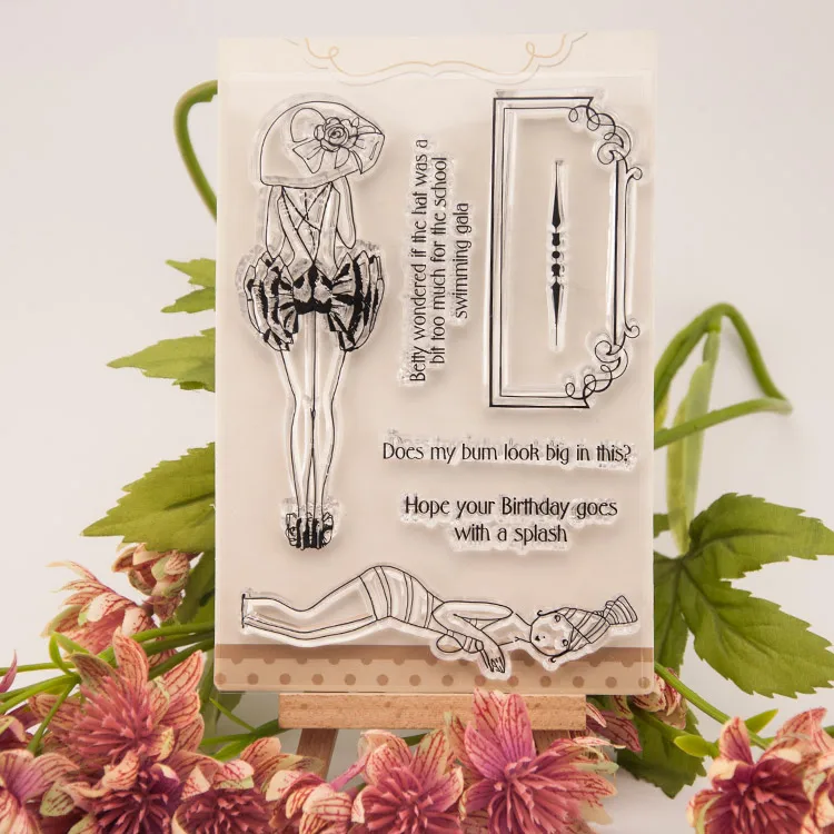 Новинка 2018 прозрачный силиконовый штамп для красивой шляпы леди и девушки печати