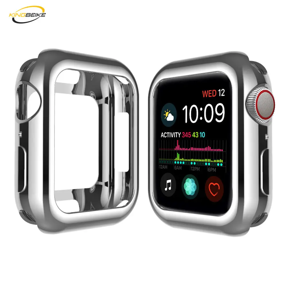 KINGBEIKE Модный Полный Защитный чехол для часов рамка Apple Watch Series 4 Красочный ТПУ iWatch 40