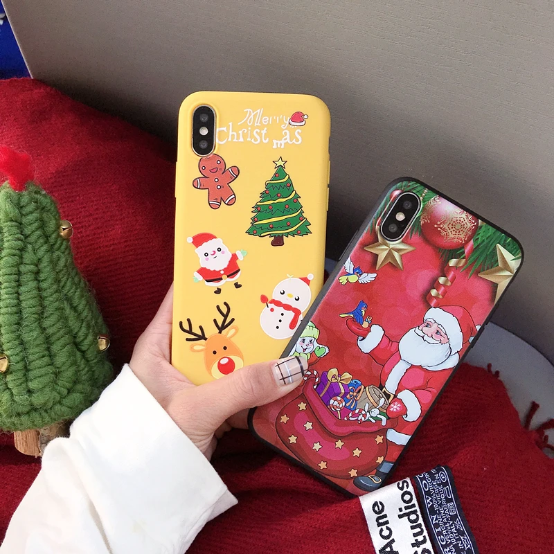For iphone 6 7 plus 8 fundas Christmas Tree TPU Soft silicone protective cover on for iPhone x xr xs max coque case |