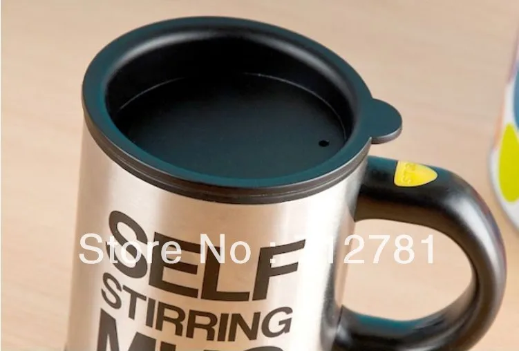 Free Shipping Fashion Stainless Steel Self Stirring Mug - Black + Silver (2 x AAA) | Дом и сад