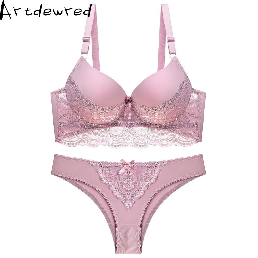women's sexy underwear set lace lingerie push up plus size bra of linen red and panty bralette | Женская одежда