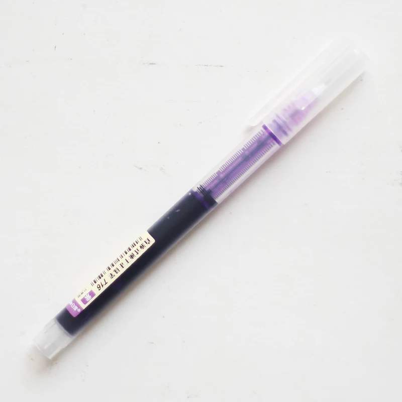 purple 7 цветов, прямая жидкая гелевая ручка, простой стиль, художественный шрифт, креативная быстросохнущая ручка для подписи, школьный офисный инструмент для письма - Цвет: purple