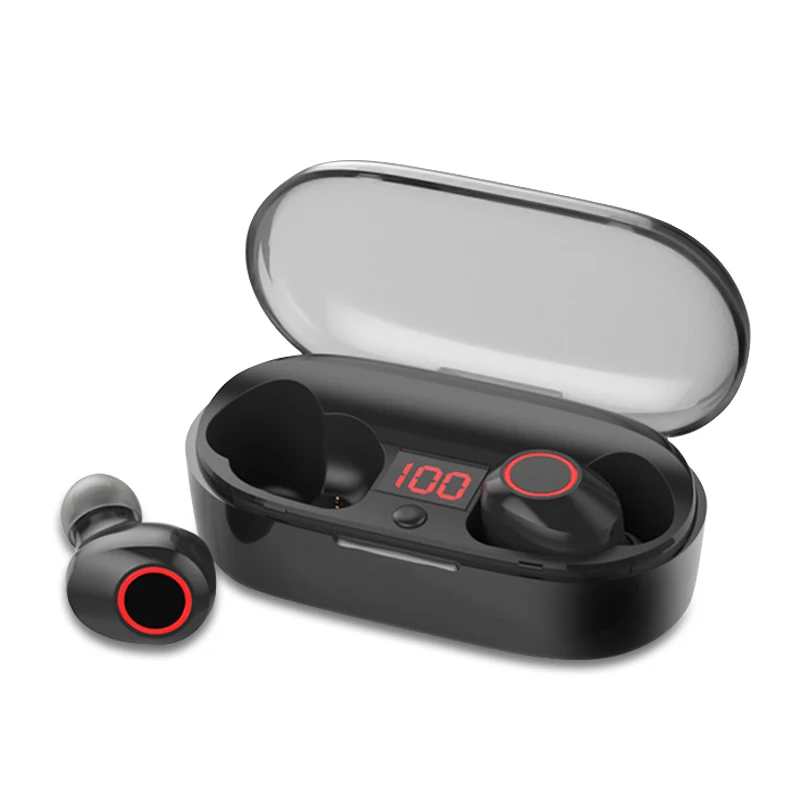 Настоящие беспроводные наушники 5 0 Bluetooth светодиодный цифровой дисплей стерео