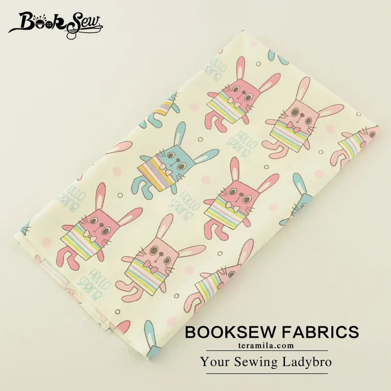 Booksew Текстиль для дома ткань мультфильм кролик Дизайн 100% хлопок саржа Ткань