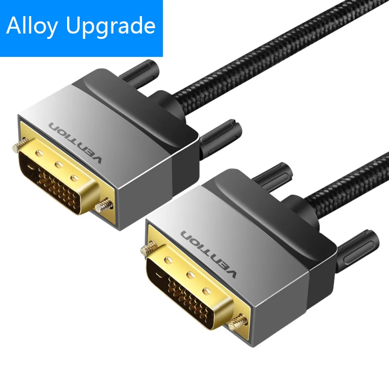 Vention DVI кабель DVI D 24+ 1 кабель DVI к DVI кабель папа-папа видео кабель 3 м/1 м/2 м/для компьютера проектор ноутбук ТВ монитор - Цвет: Alloy EAD
