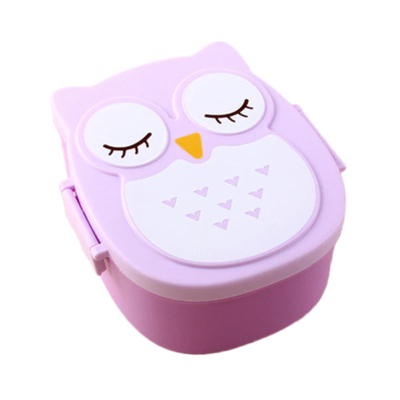 Пищевой полипропиленовый мультяшный Ланч бокс с совой школьная посуда красочная