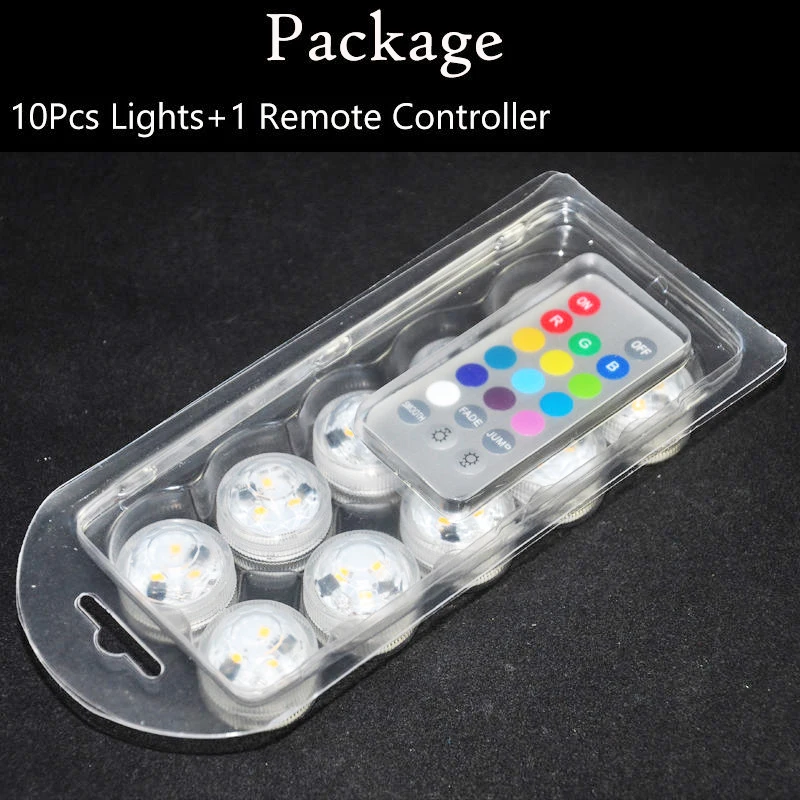 10 шт./лот маленький светодиодный Водонепроницаемый погружной вазочный