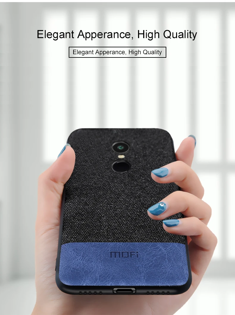 Чехол для Xiaomi Redmi 5 Plus, тканевый чехол, силиконовый защитный чехол s capas MOFi, чехол Redmi5