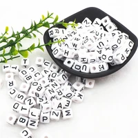 chenkai 500pcs 10mm white plastic letter beads diy square acrylic alphabet baby pacifier dummy jewelry nursing toy cube bead
