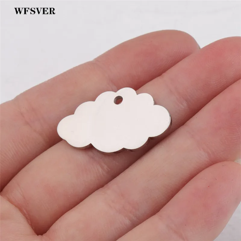WFSVER 5 шт./Партия 15*25 мм из нержавеющей стали облако Подвески кулон аксессуары разъем для DIY ожерелья браслет ювелирных изделий