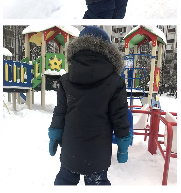 Классическое теплое зимнее толстое пальто средней длины для мальчиков в скандинавском стиле на 30 градусов ниже нуля, очень холодное пальто, верхняя одежда